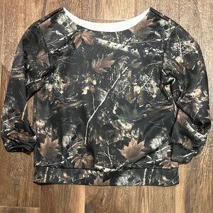 SHEIN Black and Brown Camouflage Sweatshirt